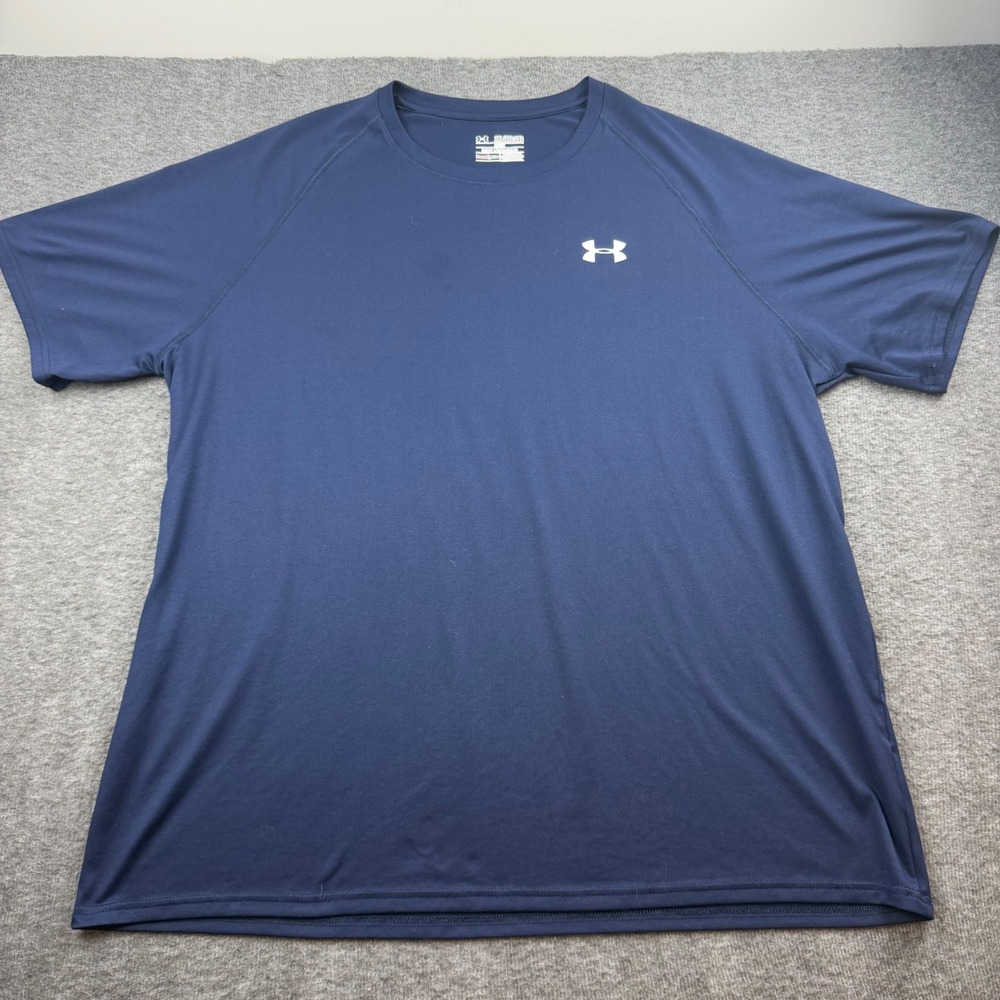 Under Armour T-Shirt Mens 2XL Blue HeatGear Loose Fit Short Sleeve Athletic Tee